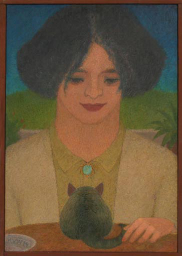 Portrait de Za avec chat, 1989